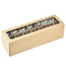 Artikel Weihnachtskugel aus Glas – perlmuttklar mit irisierendem Effekt & Metallaufhänger 5cm 24St