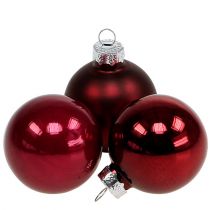 Artikel Weihnachtskugel Glas Ø6cm Bordeaux 24 St
