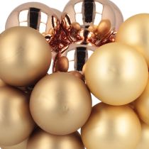Artikel Weihnachtskugel Rosé Gold Glas Spiegelbeeren Ø40mm 32 St