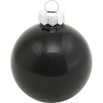 Artikel Christbaumkugeln, Baumanhänger, Glaskugeln Schwarz H6,5cm Ø6cm Echtglas 24 St