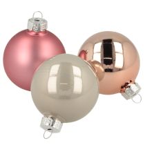 Artikel Weihnachtskugeln Glas Baumschmuck Rosa Grau Ø50mm 24 St