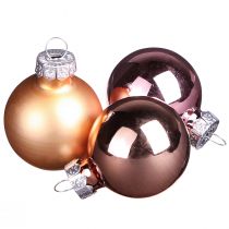 Artikel Weihnachtskugeln Glas Rosa Apricot Mix Mini Ø3cm 22 St