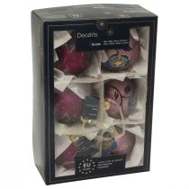 Artikel Weihnachtskugeln Glas Lila Christbaumkugeln Blume Ø8cm 6St