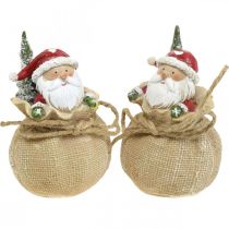 Artikel Deko Figur Weihnachtsmann im Sack Weihnachtsdeko Ø8cm/H13cm 2 St