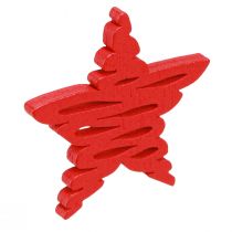 Artikel Weihnachtssterne zum Streuen Rot, Natur Holz 4cm 72 St
