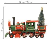 Artikel Weihnachtszug Rot Metall Deko Lokomotive mit Weihnachtsbaum 20cm