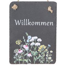 Artikel Willkommensschild Schieferplatte zum Hängen 20x15cm 2St