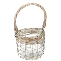 Artikel Windlicht Hängedeko Metall Glas Weide Ø13cm H12cm 2St