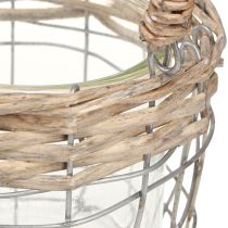 Artikel Windlicht Hängedeko Metall Glas Weide Ø13cm H12cm 2St