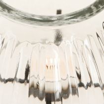 Artikel Windlicht Teelichthalter Glas Metall Klar Schwarz Ø14,5cm