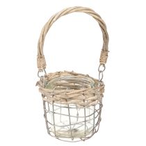 Artikel Windlicht Teelichthalter Glas Metall Weide Ø10,5cm 3St