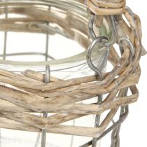 Artikel Windlicht Teelichthalter Glas Metall Weide Ø10,5cm 3St