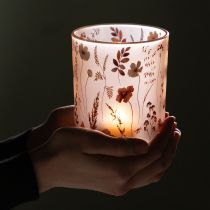 Artikel Deko Windlicht Glasmotiv Floraldekor für stilvolle Wohnakzente 12,5cm 2St