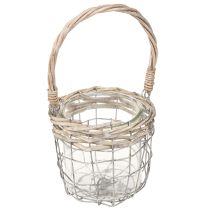 Artikel Windlicht zum Hängen Glas Metall Weide Ø14,5cm 2St