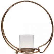 Artikel Windlicht Metall Kerzenhalter Golden Glas Ø33cm