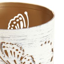 Artikel Windlicht Metall Weiß Gold Schmetterling Ø9cm H10cm 4 St