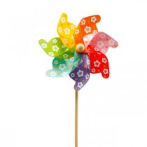 Artikel Gartenstecker Windmühle Windrad Gartendeko Bunt Ø31cm H75cm
