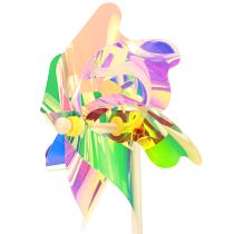 Artikel Windrad Blume mit Blatt Windmühle Irisierende Farben Ø24cm 2St