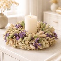 Artikel Trockenblumenkranz Frühling und Sommer Tisch und Wohnungstür für besondere Anlässe mit farbigen Akzenten 26cm