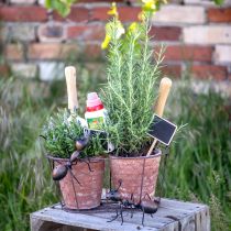 Artikel Blumentopf Keramik Drahtkorb Braun Terrakotta L38,5cm