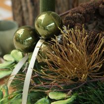 Artikel Christbaumkugeln Glas glänzend in Oliv & Silbergrau 5cm 24 St