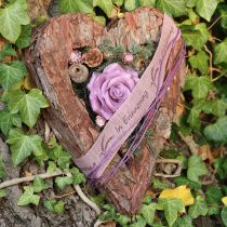 Artikel Deko Herz offen Pinienrinde Herbstdeko Grabschmuck 30×24cm