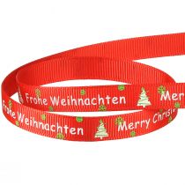 Artikel Geschenkband Frohe Weihnachten Rot Weiß B10mm L20m