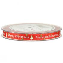 Artikel Geschenkband Frohe Weihnachten Rot Weiß B10mm L20m