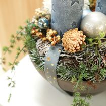 Artikel Samtband Sternenband Grau Gold Schmuckband B25mm L8m