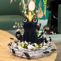 Artikel Dekofrosch, Froschkönig, Frühlingsdeko, Frosch mit Goldkrone Schwarz 40,5cm