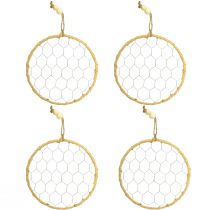 Artikel Dekoring aus Metall Raffia zum Aufhängen Ø20cm 4St