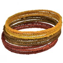 Artikel Dekoring farbig Ring Jute Loop Gelb Ocker Braun Ø20cm 9St