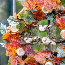 Artikel Federvogel am Draht, Deko Vogel mit Federn Orange Braun 4cm 12 St