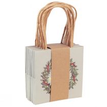 Artikel Geschenktüte mit Henkeln Geschenktasche Weihnachten Grau 10,5×10,5cm 8 St