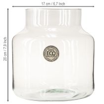 Artikel Glasvase Rund Blumenvase Groß 100% Recyceltes Glas H20 Ø17cm