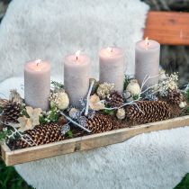 Artikel Holztablett mit Griffen Deko Tablett länglich Natur 50×19×3cm