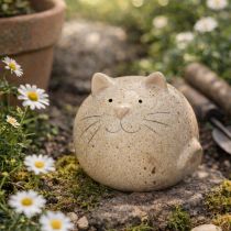 Artikel Keramik Katze Dekofigur Rundes Design für Wohnzimmer oder Schlafzimmer 13cm