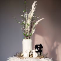 Artikel Keramik Vase mit Rillen Weiß Keramikvase Ø13cm H20cm