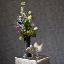 Artikel Keramik Vase Schwarz Modern Oval Form Ø11cm H25,5cm