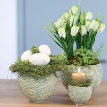 Artikel Keramikschalen in Grün Spiral Design Ø9cm H7cm 4St