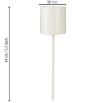 Artikel Kerzenhalter für dicke Stabkerzen Metall Beige 3,8×14cm 4 St