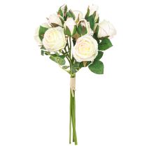 Artikel Künstliche Rosen Kunstblumen Bund Creme 36cm 12St