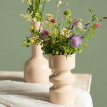 Artikel Metall Blumenvase Cappuccino Braun Emaille Ø9cm H17,5cm