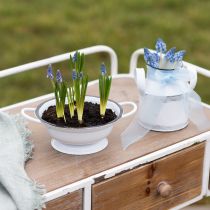 Artikel Metallschüssel Deko Weiß Schwarz Ø16,5cm H6,5cm 4St