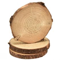 Artikel Mini Baumscheibe mit Rinde Natur Holz Deko Ø8-9cm 9St