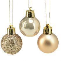 Artikel Mini Christbaumkugeln Pearl Golden Kunststoff Ø3cm 14 St