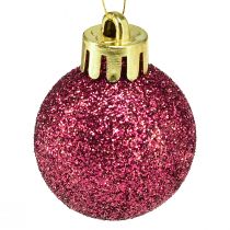 Artikel Mini Christbaumkugeln Pink Bruchfest Ø3cm H3,5cm 14 St