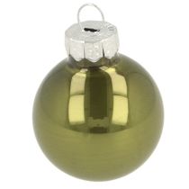 Artikel Mini Weihnachtskugeln Glas Grün Silbergrau Ø3cm 22St