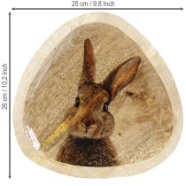 Artikel Osterteller Holz Dekoteller Hase im Ei Natur 25x26cm