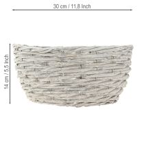 Artikel Pflanzkorb rund Weidenkorb Weißgrau Ø30/25/20cm 3er-Set